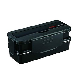 Asbel TLB-TS870 Lunch Box, Dishwasher Safe, Chopsticks, 2 Tiers, N Lantas Collection (Includes Bag), Ag Antibacterial, Black