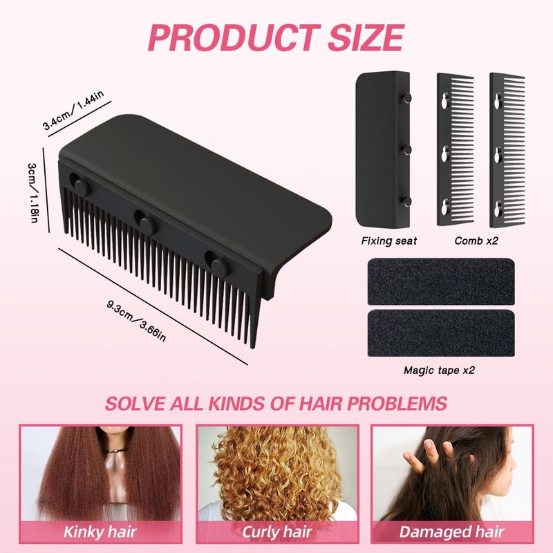 LaughYee Flat Iron Comb Attachment, 3.94 x 2.05 inches, Plastic,