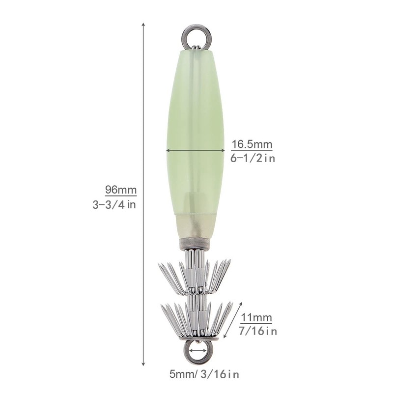 ConSkyee Luminous Squid Jig Hooks, Fluorescent Cuttlefish Octopus Lures Bait