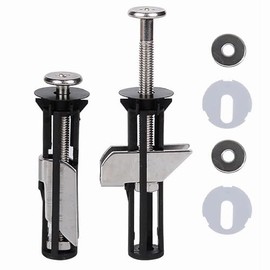 Toilet Seat Fastener Bolt Kit, 2 Pcs Stainless Steel Toilet Seat Screws and Fixings with Washers, Toilet Replacement Parts for Top Lid Hinges Easy Installation