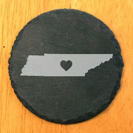 Love Tennessee Coasters - Round Slate - set of 4