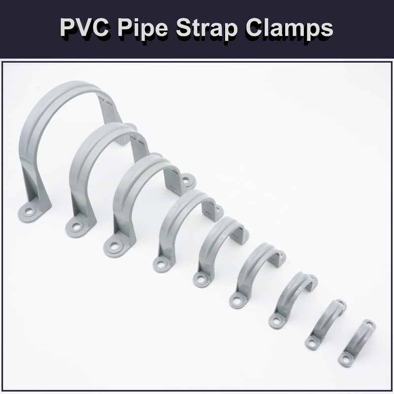 Pipe Strap Clamp, 2-Holes Plastic Conduit Pipe Clamps PVC Pipe