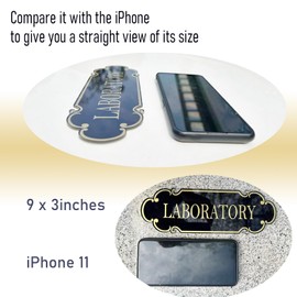 9x3 Inch Toilet Sign, Acrylic Self-stick Door Wall Signage (Black Gold)