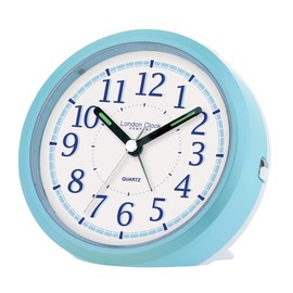 Sky Blue Round Quartz Alarm Clock