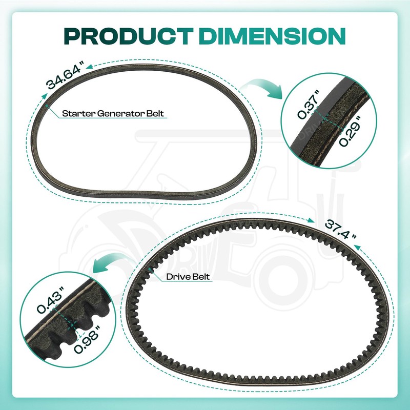 Drive-up 1016203 101916701 Starter Generator and Drive Belt Kit for