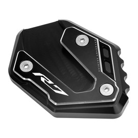 MotHeart Motorcycle Side Stand Stabilizer For YZF-R7 2022-2025 CNC Outdoor Stability Enhancer Kickstand Pad yzf-r7 Accessories (Black)