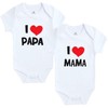 Unbekannt Pack of 2 Baby Bodysuit White I Mama &