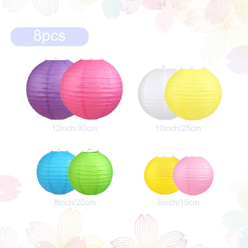 LIHAO 6" 8" 10" 12" Linternas de Papel Farolillo Papel