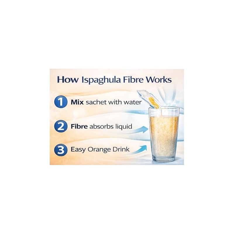 Ispaghula Husk Orange Drink Sachets Contains Natural Fibre Pack of