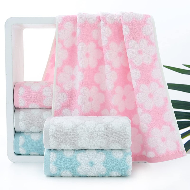 Pidada Hand Towels Set of 2 Floral Pattern 100% Cotton