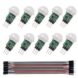 AEDIKO 10pcs AM312 PIR Motion Sensor AM312 Mini Detector Module HC-SR312 Pyroelectric Infrared PIR Motion Automatic Detector DC 2.7 to 12 V with Jumper Cable