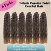 14inch Passion Twists Hair - Ombre Water Wave Crochet Hair