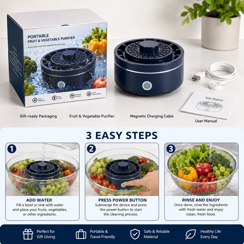 Portable Fruit & Vegetable Purifier for Home & Travel,Fruit and
