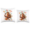 Dog Groomer Job Thanksgiving Flowers Turkey Matching Team Throw Pillow