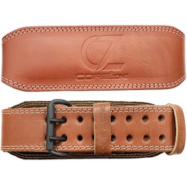 COREZONE Genuine Leather 4" Weight Lifting Belt for Men and Woman Gym Weight Belt Lumbar Back Support Powerlifting Weightlifting Heavy Duty Workout Strength Training Equipment (Small)