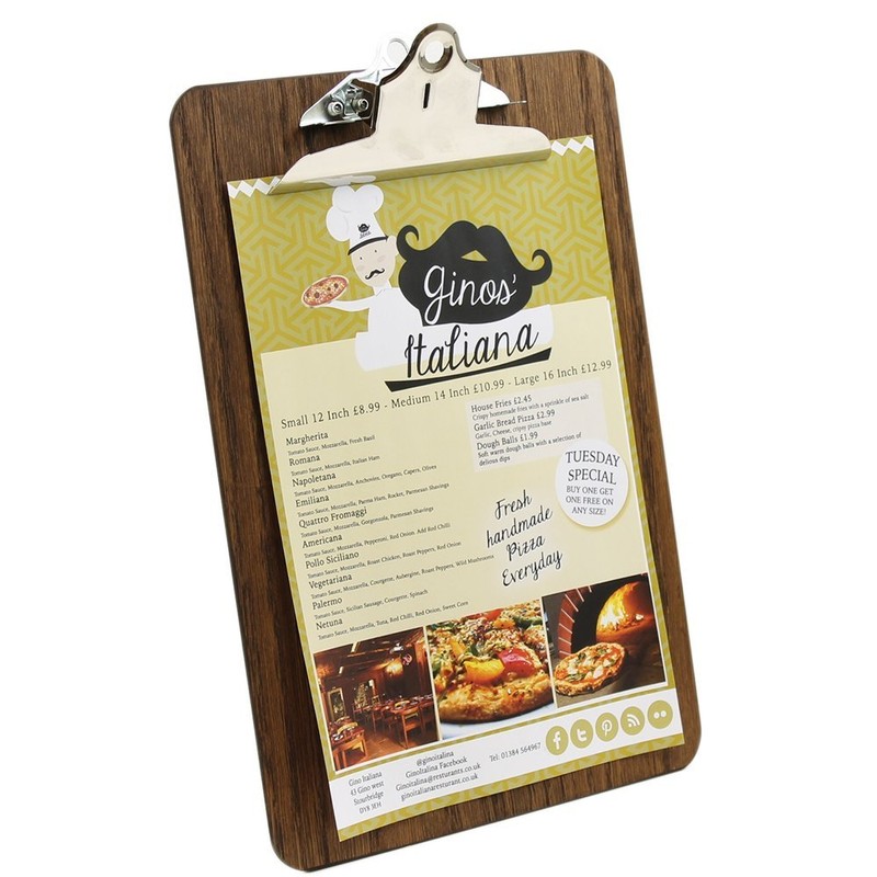Chalkboards UK Premium Clip Board, Wood, Dark Oak, 34 x