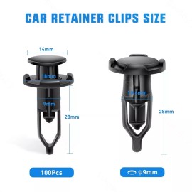 Unbranded 100 Pcs Push Type Retainers Bumper Retainer Clips 9mm Hole for Toyota Lexus New
