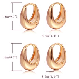 Krstudent Gold Hoop Earrings Pack 18K Rose Gold Plated Small Hypoallergenic Hoop Huggie Earrings Set for Women Girls
