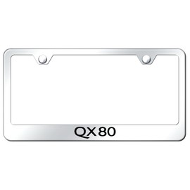 Au-TOMOTIVE GOLD Laser Etched Logo Stainless Steel License Plate Frame for Infiniti QX80 (Chrome)