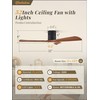 Fanbulous 52" Ceiling Fans with Lights and Remote Control,Modern Flush