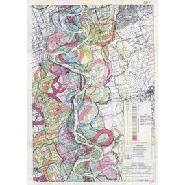 1944 Fisk Mississippi Meander Map Ancient River Bed Sheet 3 - Map Reproduction 16 X 24 inches