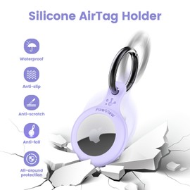 AirTag Holder & AirTag Keyring for Pets. Cat Tracker, Dog Tracker & Smart QR ID for Instant Location to Owner when Scanned. Online Pet Profile, Contact Info. Cat AirTag Collar GPS Tag & App (Mauve)