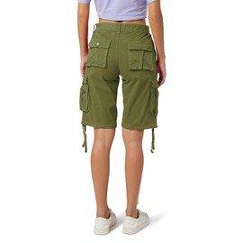 OCHENTA - Pantalones cortos tipo cargo para mujer, con múltiples bolsillos, estilo casual, Verde militar, 20