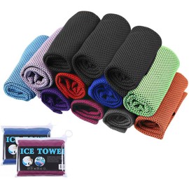 12 Piezas Toallas de Enfriamiento Deportiva, Toalla Microfibra Secado Rápido, Adecuado para Gym,Natacion,Yoga, Ejercicio, Golf, Acampar, Ejercicio, Carrera y Gimnasio