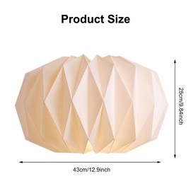 Origami Paper Lampshade, Hanging Lampshade, Paper Lampshade, 1 Piece, Nordic Creative Paper Lampshade, Decorative Paper Lanterns, Boho Lampshade for Pendant Lampshade Frame (Round, White)