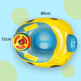 Vicloon Baby Swimming Ring, Baby Float Toddler Swimming Seat, Baby Pool Swimming Ring, Car Style with Steering Wheel, Baby Swimming Aid for Children from 1-6 Years Old