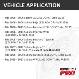 ClutchMaxPRO Performance Stage 2 Clutch Kit Compatible with 2006 Saab 9-2X 2005-2017 Subaru Baja Forester Impreza WRX Legacy GT Spec-B Outback WRX 2.0L 2.5L EJ255 FA20F (CP15026HD-ST2)