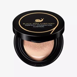 Farmstay 블랙 스네일 앤 펩타이드9 퍼펙트 파운데이션 쿠션 23호 네츄럴 베이지 15g Black Snail & Peptide 9 Perfect Foundation Cushion No. 23 Natural Beige 15g [Basic product]