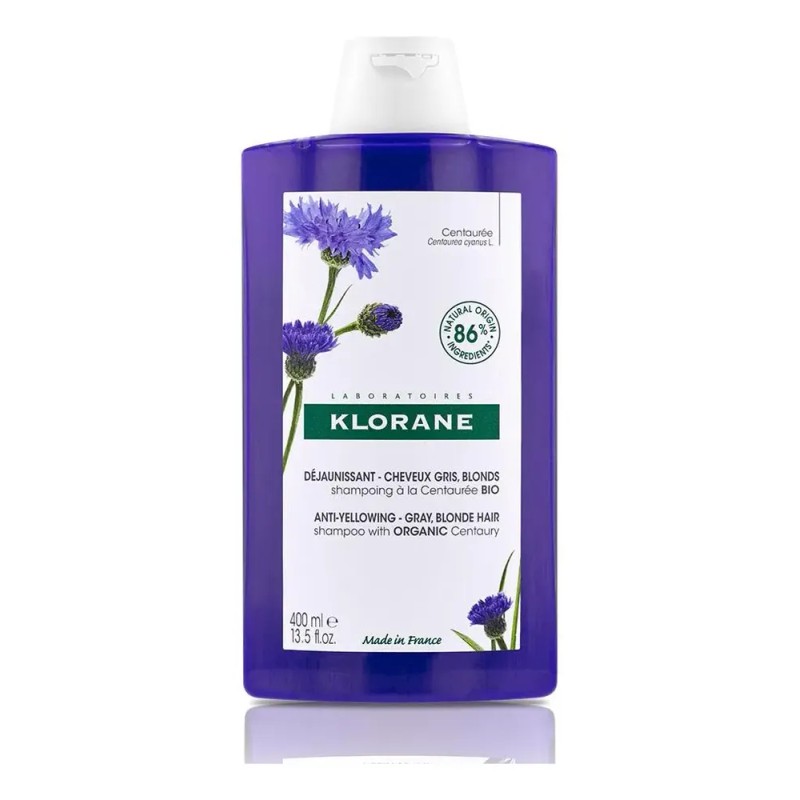 Shampoo Klorane Antiamarillamiento Para Canas Centaury 400ml