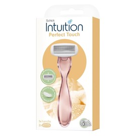 Schick Intuition Perfect Touch Women's Razor, 5 Ultra-Thin Blades, 1 Handle and 2 Cartridges, Rose Gold