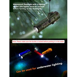 SKRFIRE Windproof Lighter,Outdoor Lighter，Dual Arc Lighter Windproof Electric Lighter with LED Flashlight Rechargeable USB Lighter, Flameless Plasma Lighter with Lanyard for Camping, Hiking (Blue)