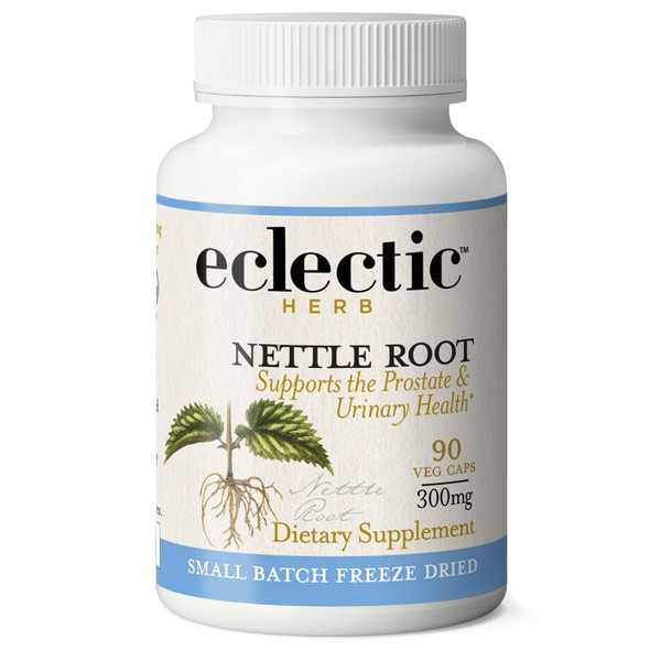 Eclectic Institute Raw Fresh Freeze-Dried Non-GMO Nettle Root | Prostate, Urinary Tract, and Male Support | 90 CT (250 mg)