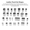 28 Shape Style Hollow Punch Cutter Set Rectangular High Carbon