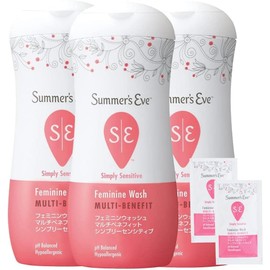 Summer's Eve Simply Sensitive 3-Piece Set, Delicate Zone Soap, Dark Heads, Moisturizing, Sensitive Zones, Includes 2 Wash Pouches, Odor Care, PILLBOX
