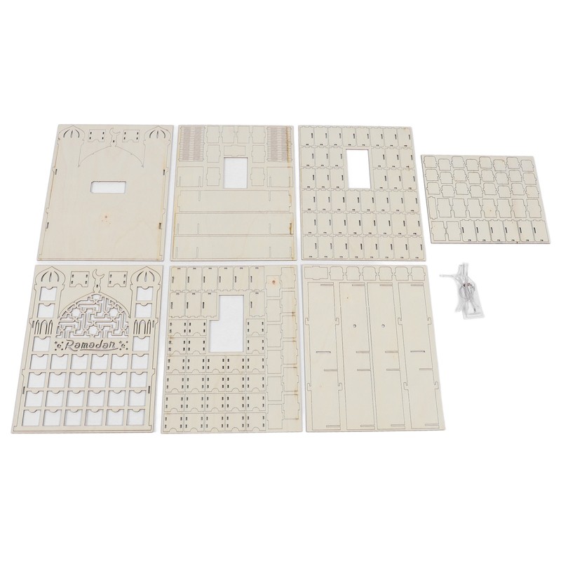 Wooden Ramadan Calendar 30 Storage Drawers LED Light Decorative DIY