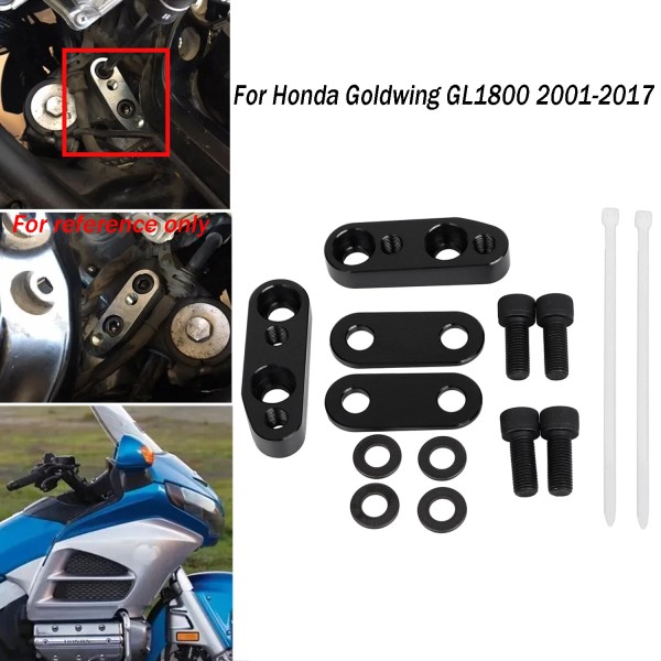 Unbranded Aluminum Black Handlebar Clamps Risers Adapter For Honda Goldwing