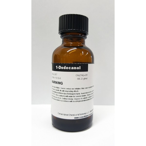 Dodecanol (Lauric Alcohol C-12) FCC Aroma/Flavor Compound High Purity 30ml