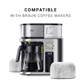 12-Pack Replacement Charcoal Water Filters for Braun Coffee Makers - Fits All Braun BrewSense Drip Series Coffee Machines