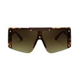 FEISEDY Women Sunglasses, Oversized Square Flat Top Shield Shades for Men B4060