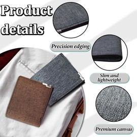 WisePoint Mens Slim Wallet, Denim Fabric Men's Wallet Minimalist Wallet for Men, Mens Bifold Wallet Small Wallet for Teen Boys, Portable Credit Card Wallet for Shopping Work (Grey)