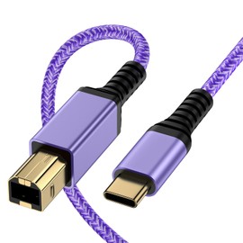 ANDHOT USB B to USB C Printer Cable to Computer 6 Feet High Speed Scanner Cord Type B to Type C Printer Cable for MacBook Pro/Air HP Epson Canon Brother Digital Piano MIDI Keyboard DJ Controller