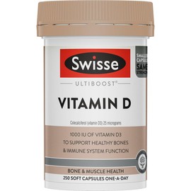 Swisse Ultiboost Vitamin D | Supports Dietary Calcium Absorption and Immune Health | 250 Capsules
