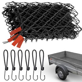 Kayuneed Trailer Net, Load Securing Net 1.5 x 2.2 m, Trailer Net with Corner Markings and Edge Reinforcement, Container Net for Load Securing with Expander Hook for Perfect Load Securing
