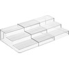 mDesign Plastic Expandable 3-Tier Storage Cabinet Shelf Organizer - Clear