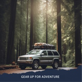 ARKSEN 43 x 39 x 6 Inch Universal 250LB Heavy Duty Roof Rack Cargo with Cargo Net & Ratchet Straps, Car Top Luggage Holder Carrier Basket with Extension for SUV, Truck, & Car Steel Construction