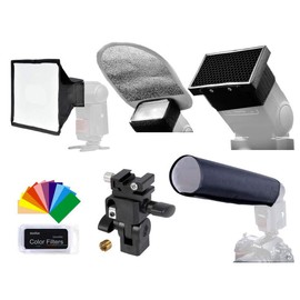 Godox SA K6–6-IN - 1 Speedlite Accessories Kit (Honey Comb/Reflector/Softbox Snoot-Colour (Holder)